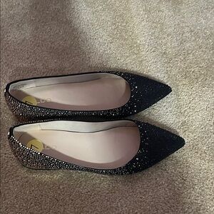 Aldo Black and Silver Studded Women's Flats